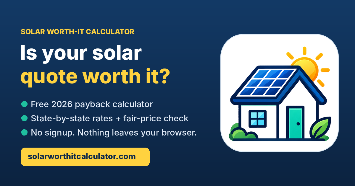 Solar Worth-It Calculator - I built a free tool to check if rooftop solar actually makes financial s